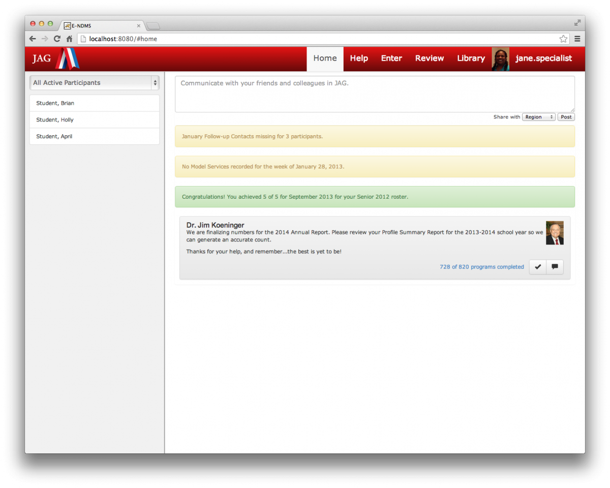 Previewing ENDMS2: Navigation